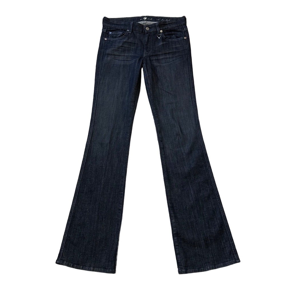 7 For All Mankind A Pocket Flare Jeans 27 Dark Indigo AU130Y814 Wide Leg Boho